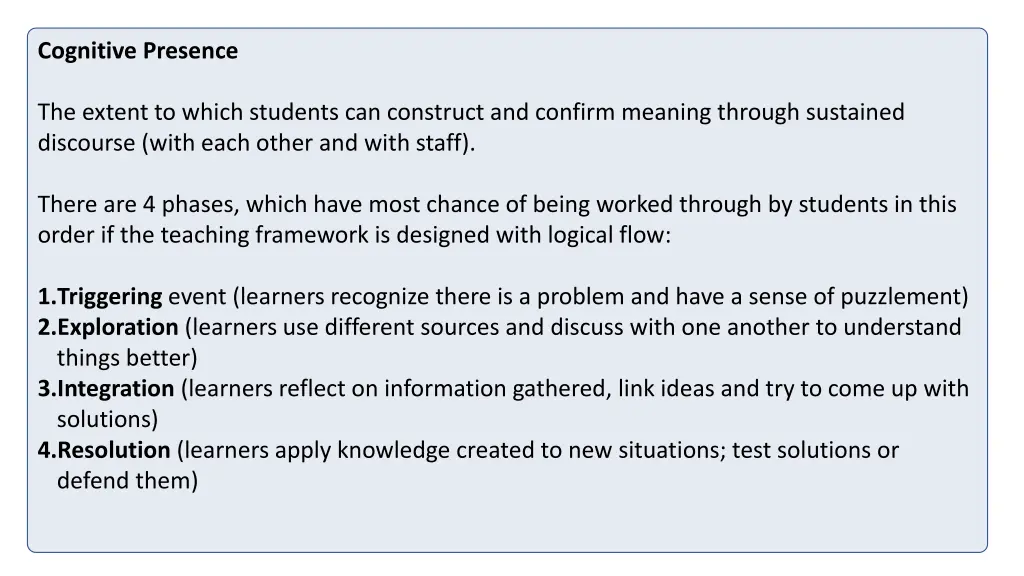 cognitive presence