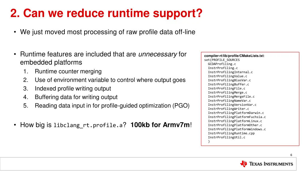 2 can we reduce runtime support