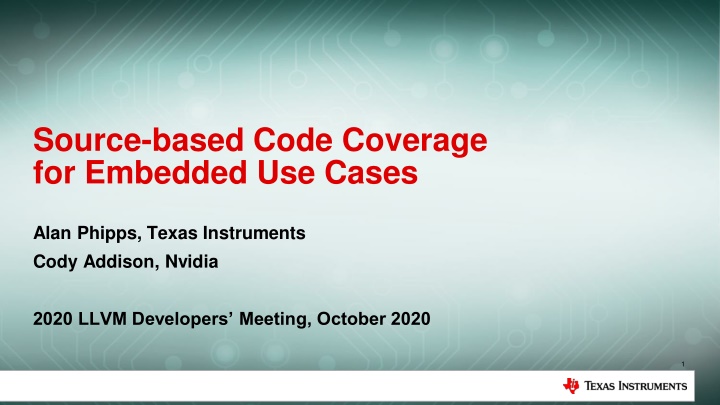 source based code coverage for embedded use cases