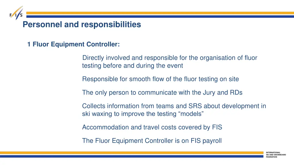 personnel and responsibilities