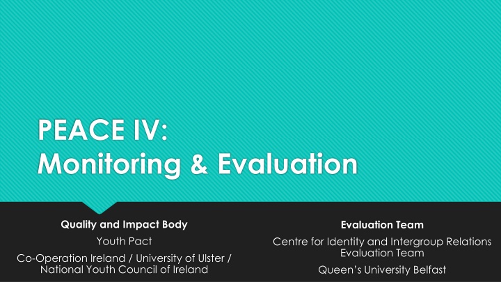 peace iv monitoring evaluation