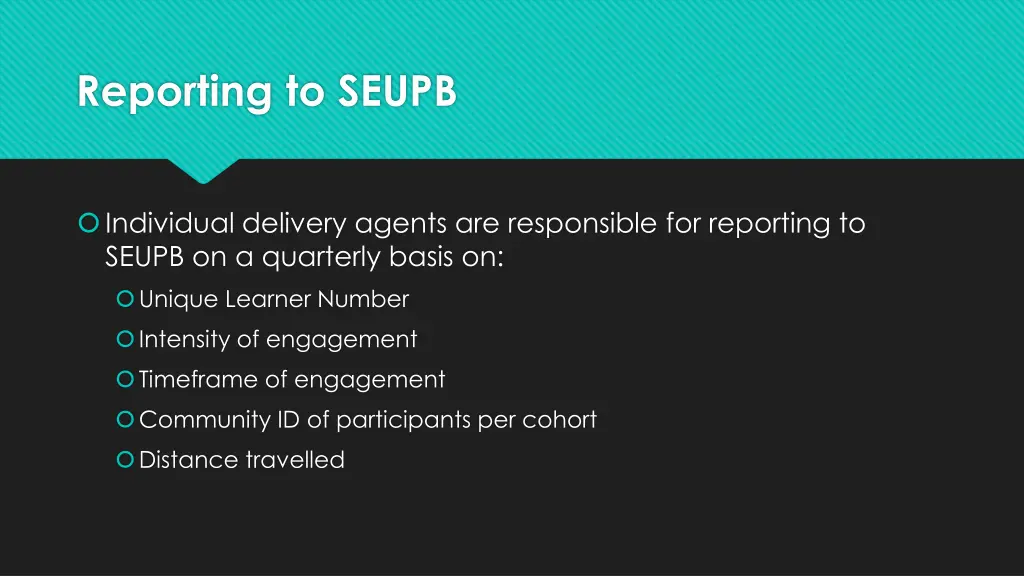 reporting to seupb