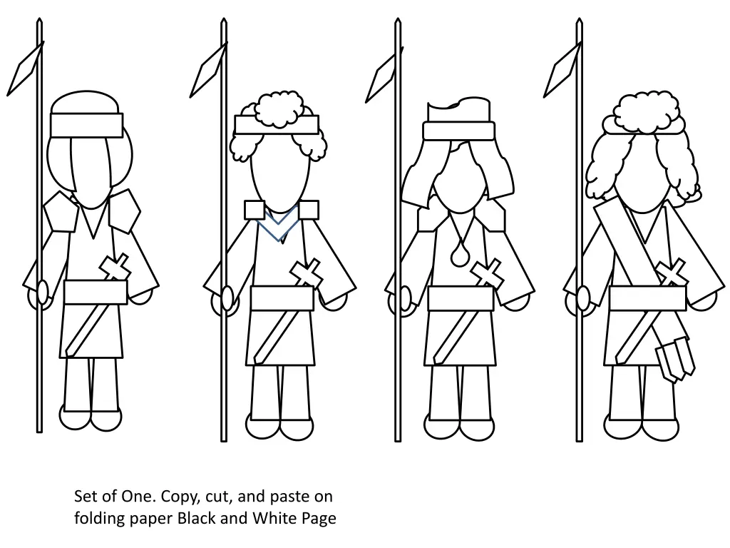 set of one copy cut and paste on folding paper 1