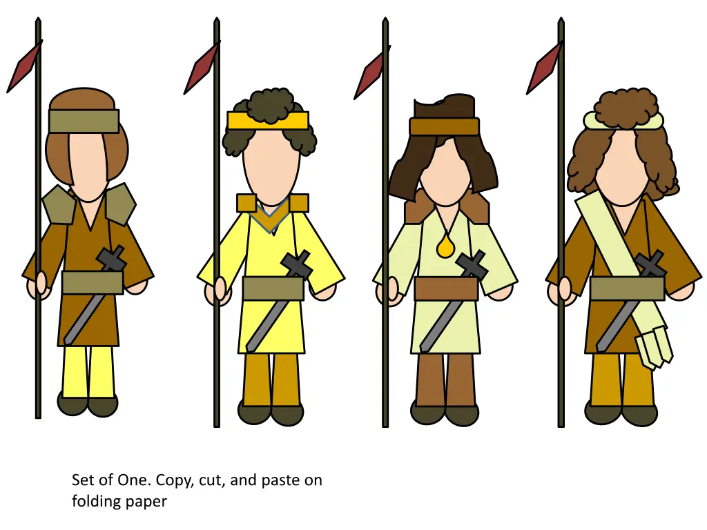 set of one copy cut and paste on folding paper