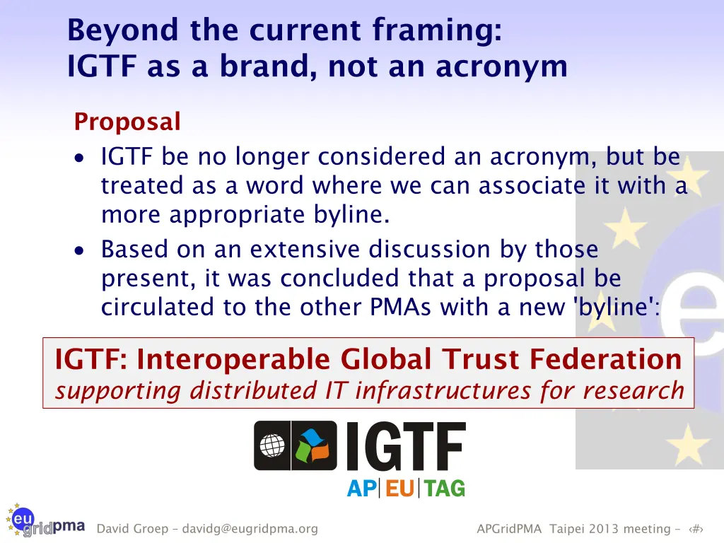 beyond the current framing igtf as a brand