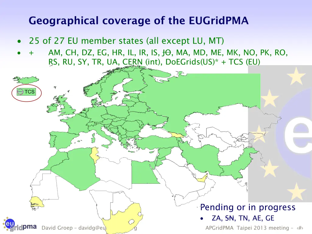 geographical coverage of the eugridpma