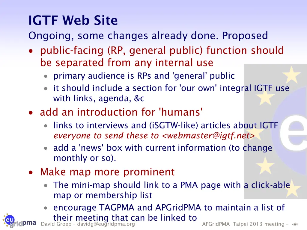 igtf web site ongoing some changes already done