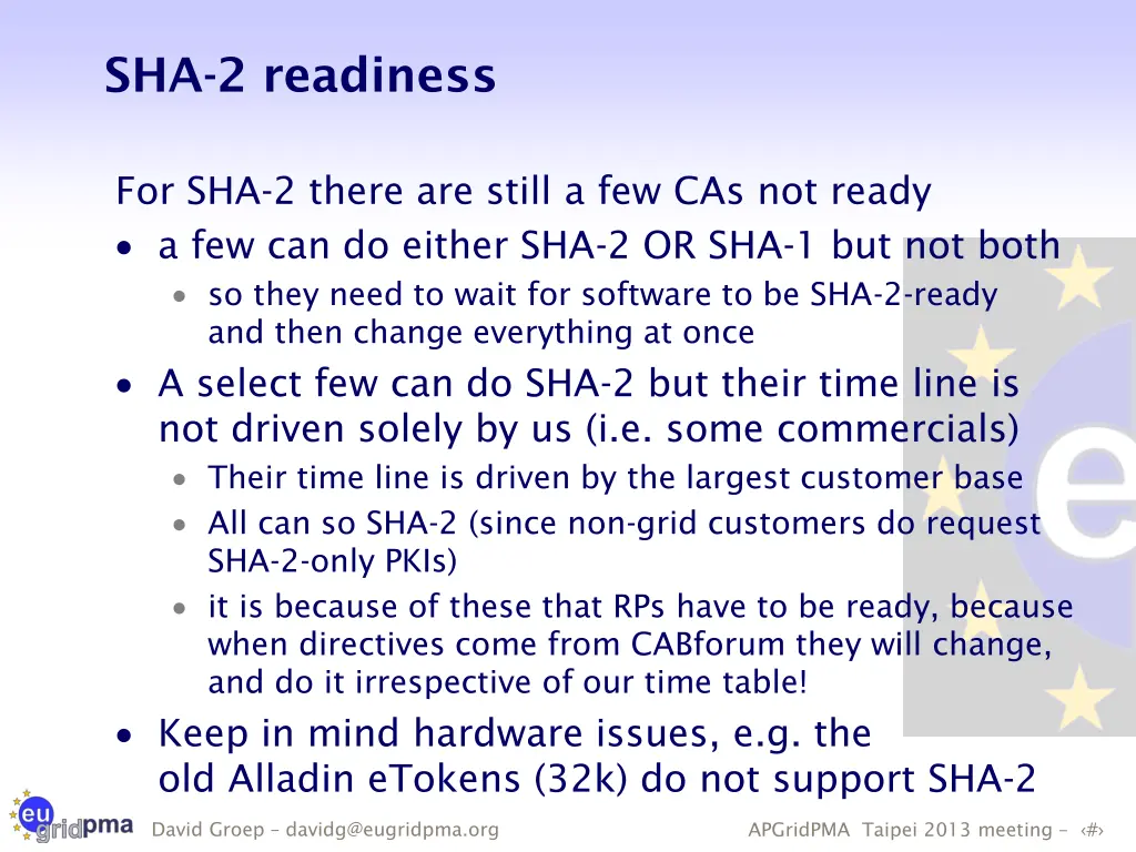 sha 2 readiness