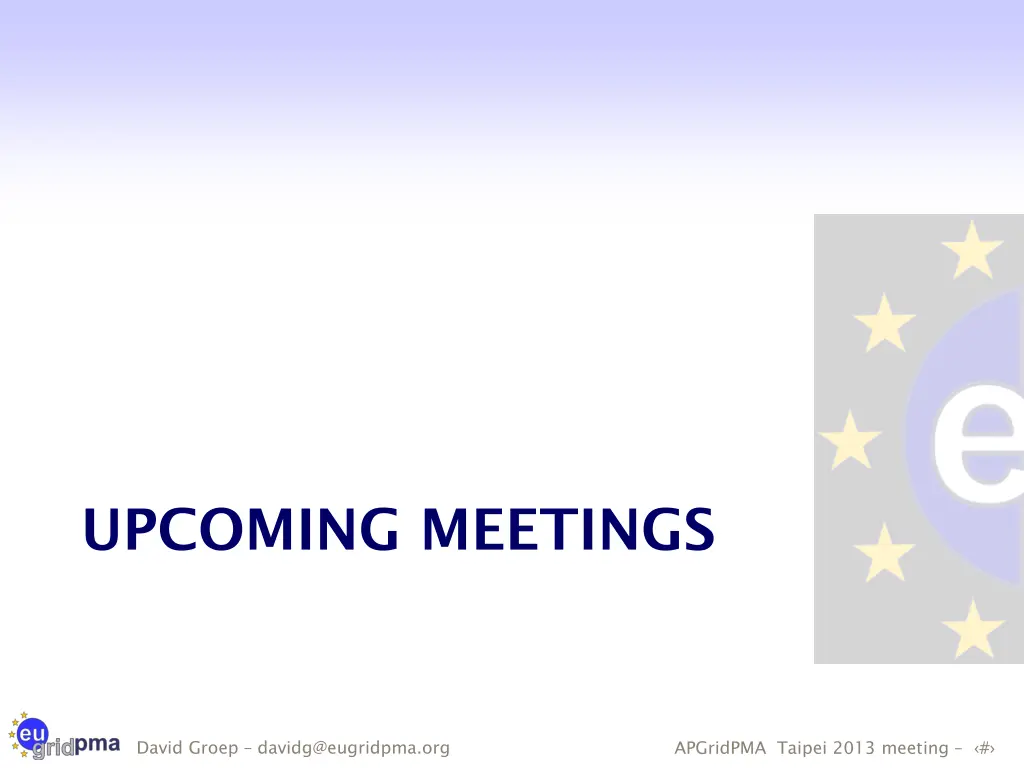 upcoming meetings