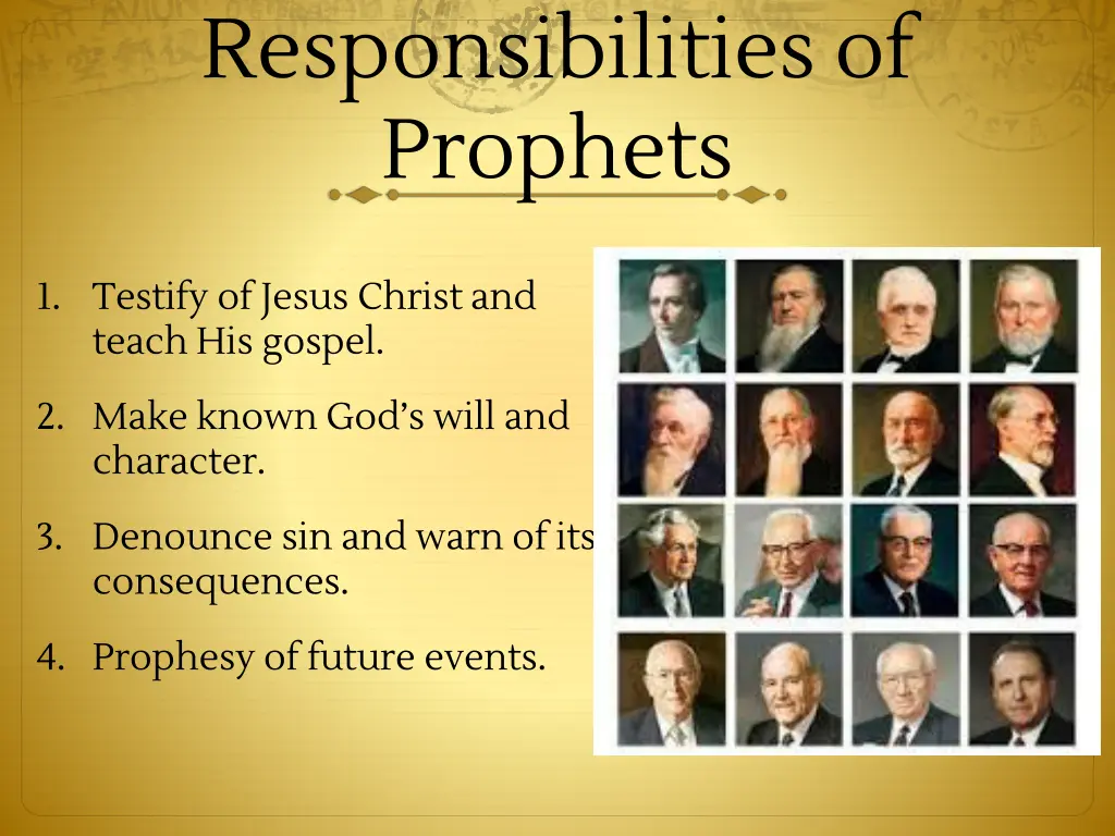 responsibilities of prophets