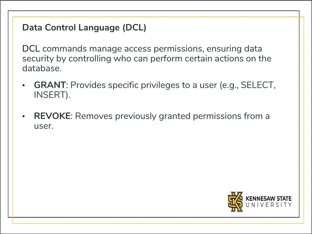 data control language dcl