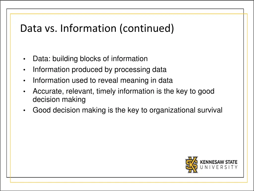 data vs information continued