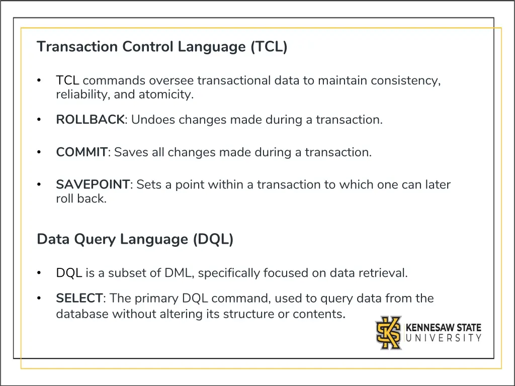transaction control language tcl