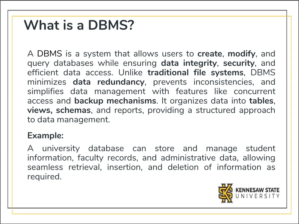 what is a dbms