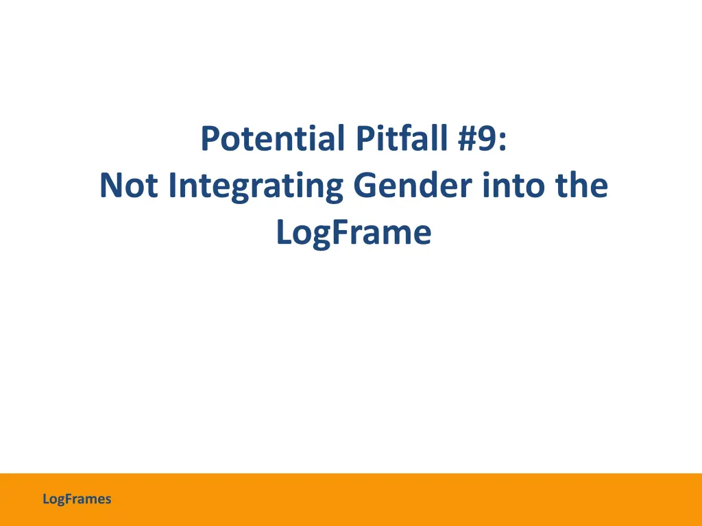 potential pitfall 9 not integrating gender into