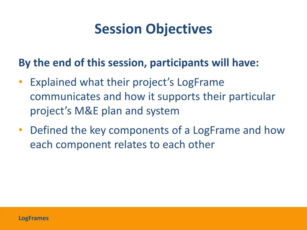 session objectives