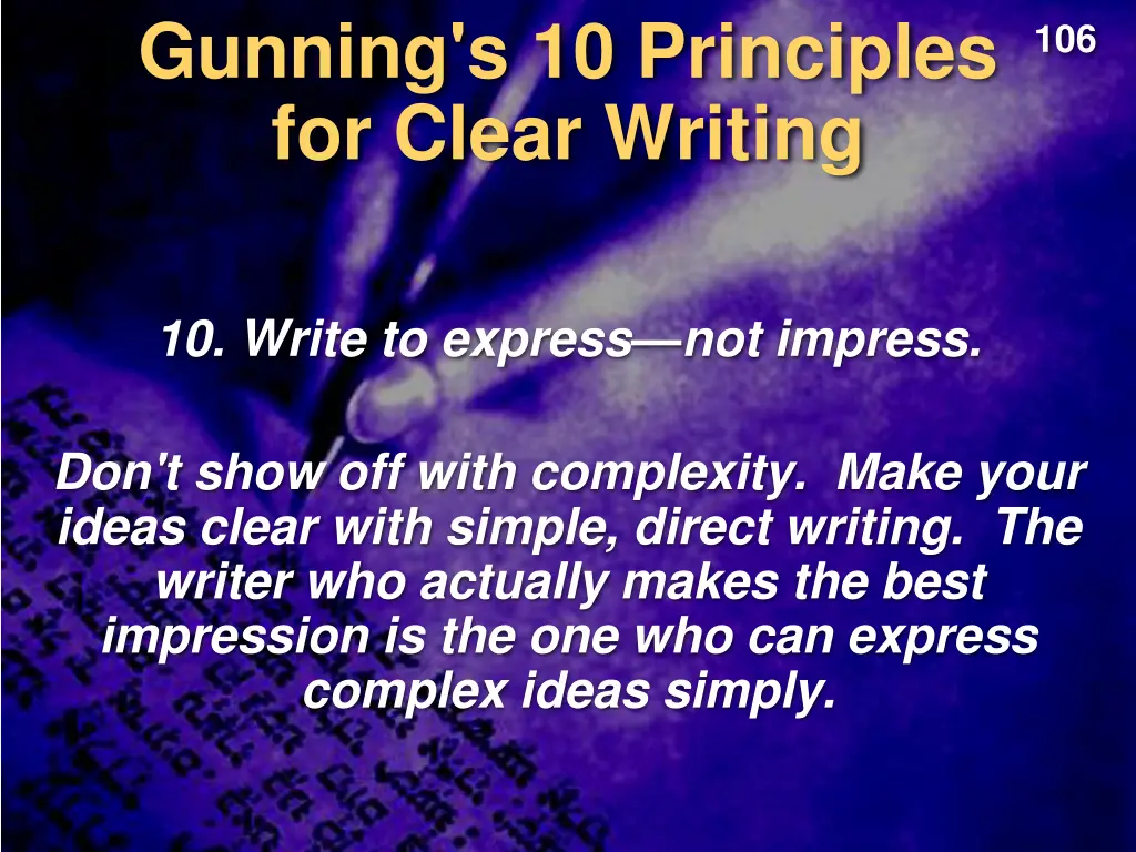 gunning s 10 principles for clear writing 9