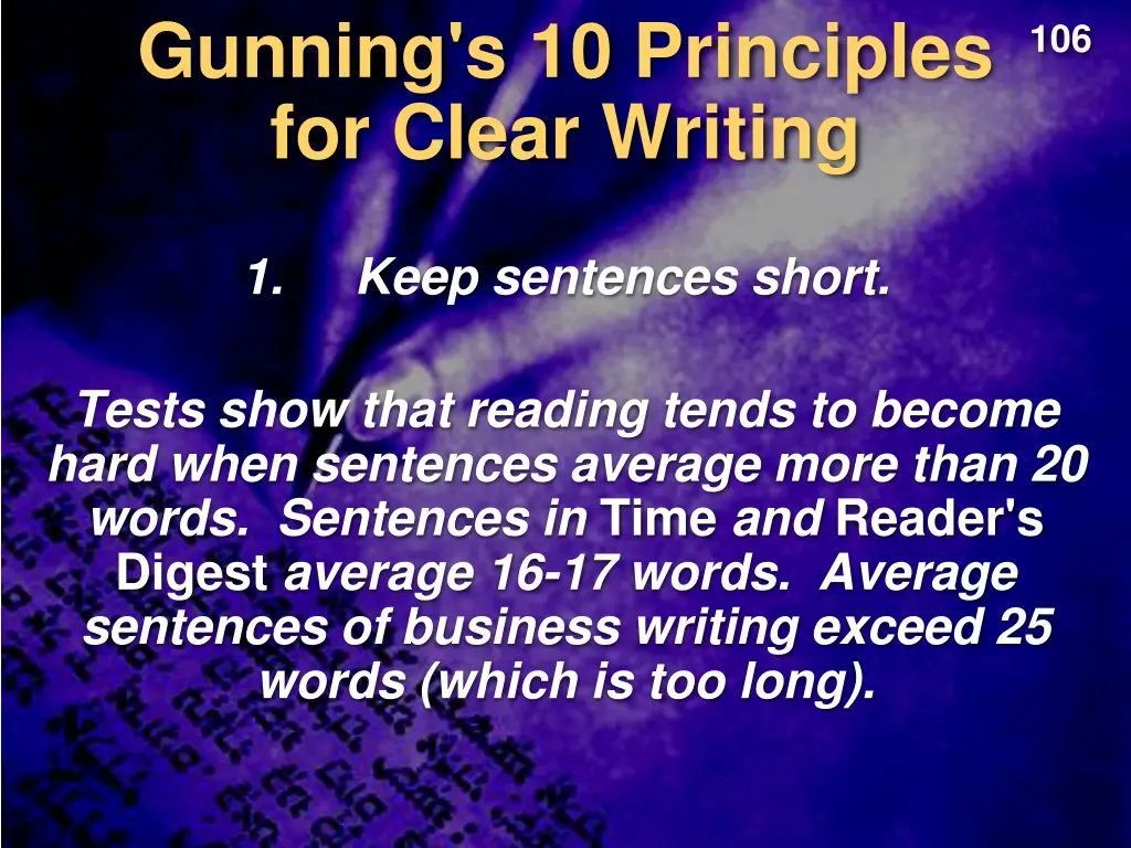 gunning s 10 principles for clear writing