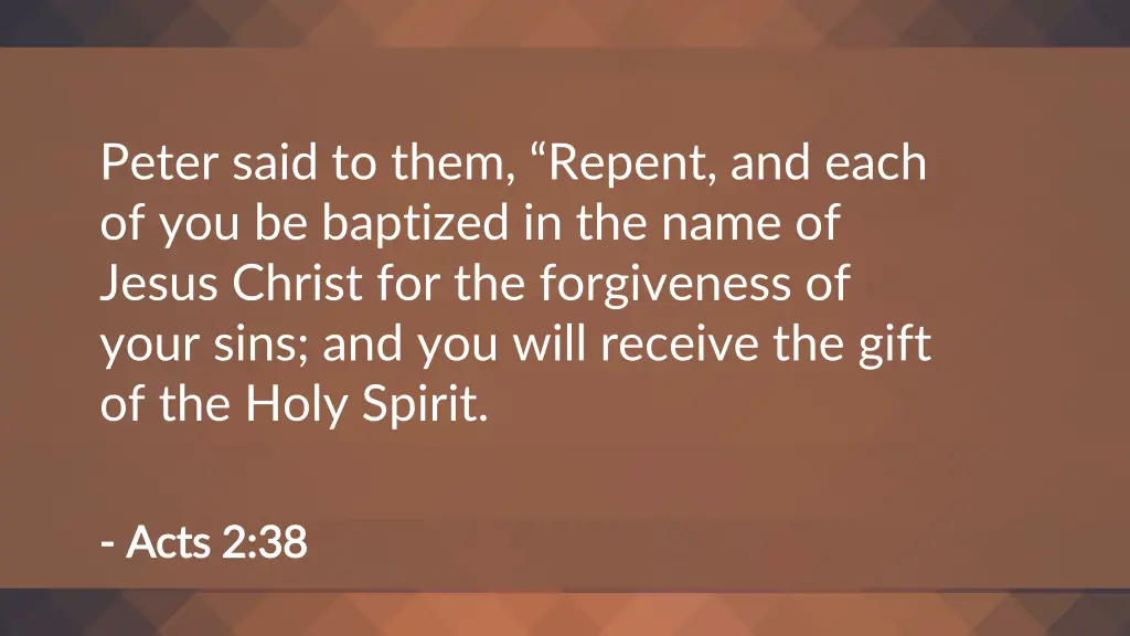 peter said to them repent and each