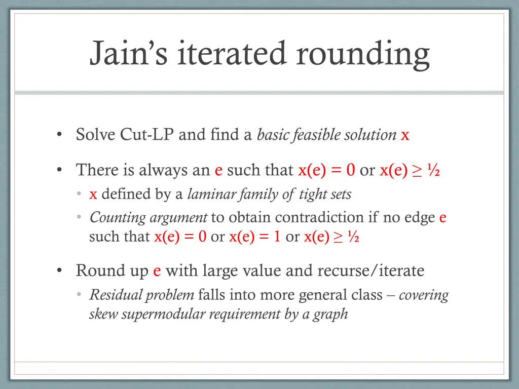 jain s iterated rounding