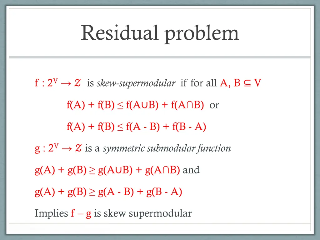 residual problem