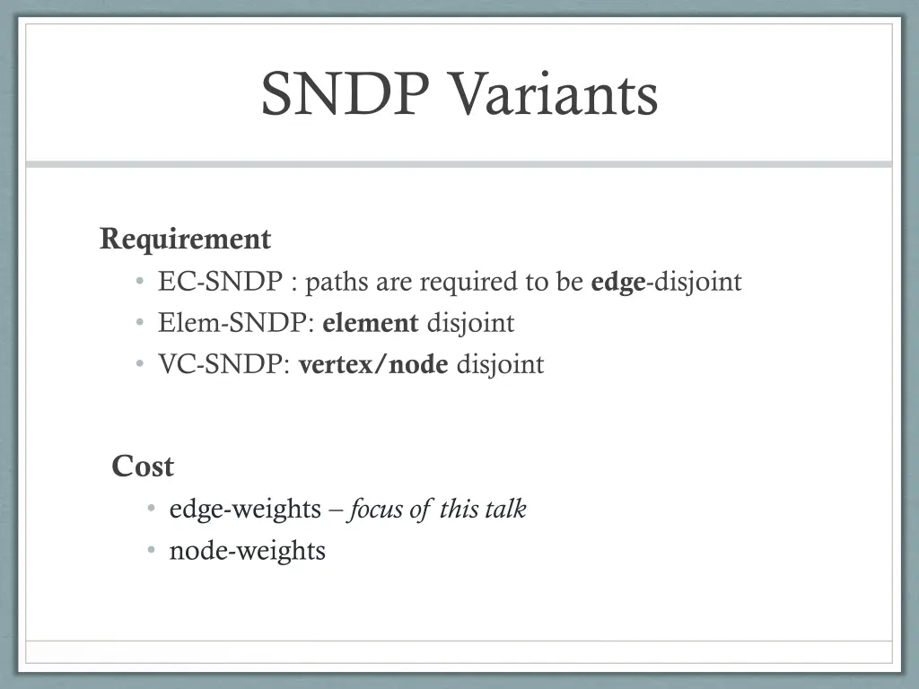 sndp variants