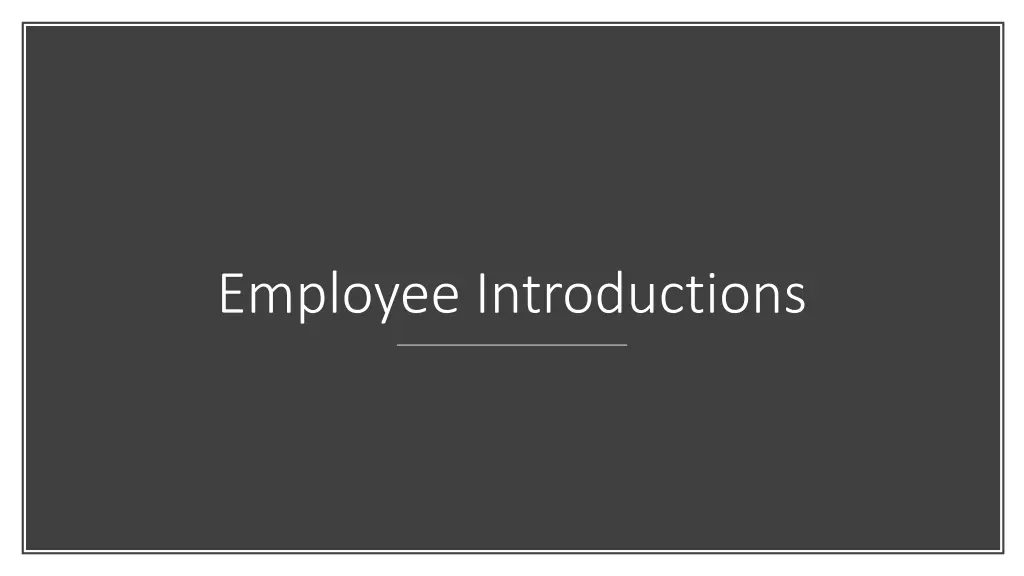 employee introductions