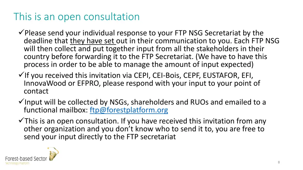 this is an open consultation