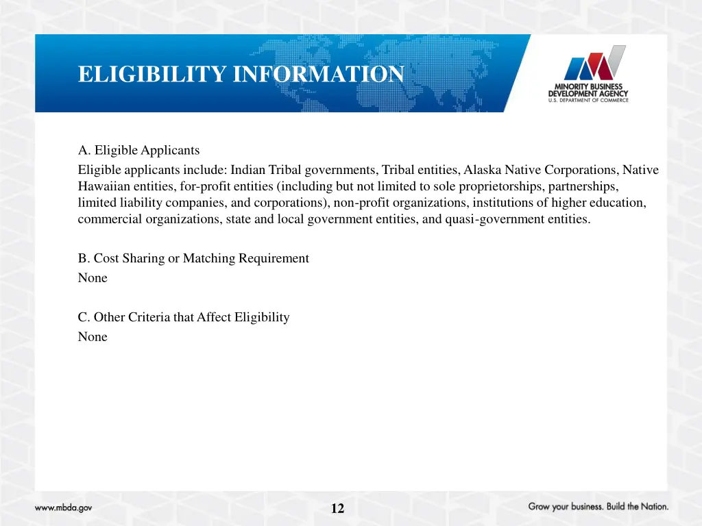 eligibility information
