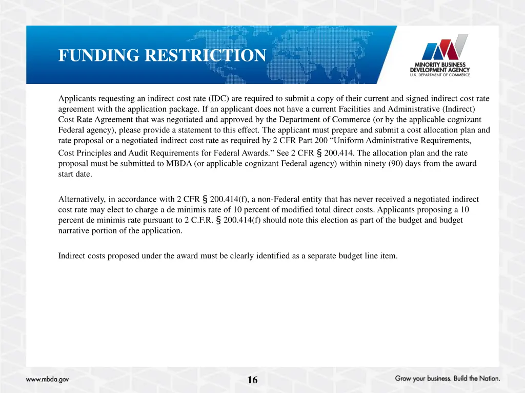 funding restriction