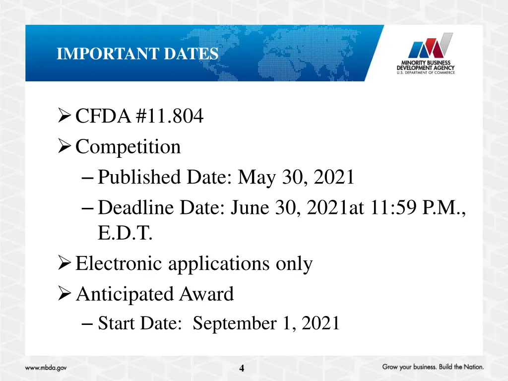 important dates