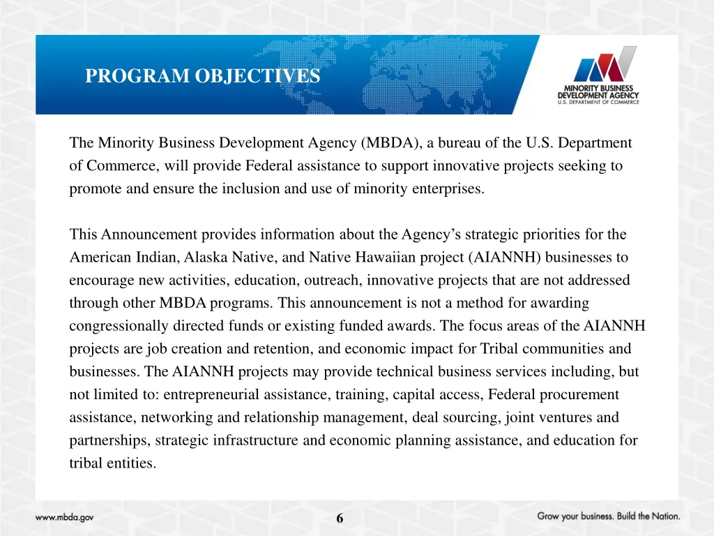 program objectives