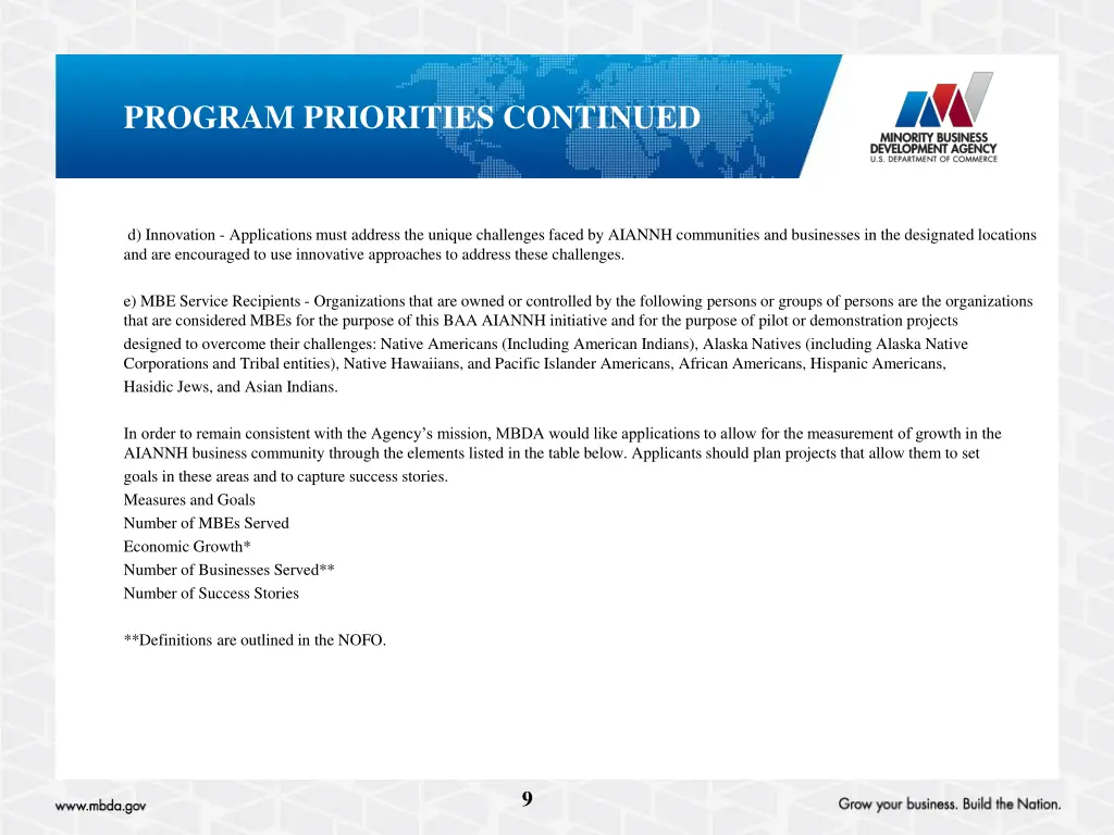 program priorities continued 1