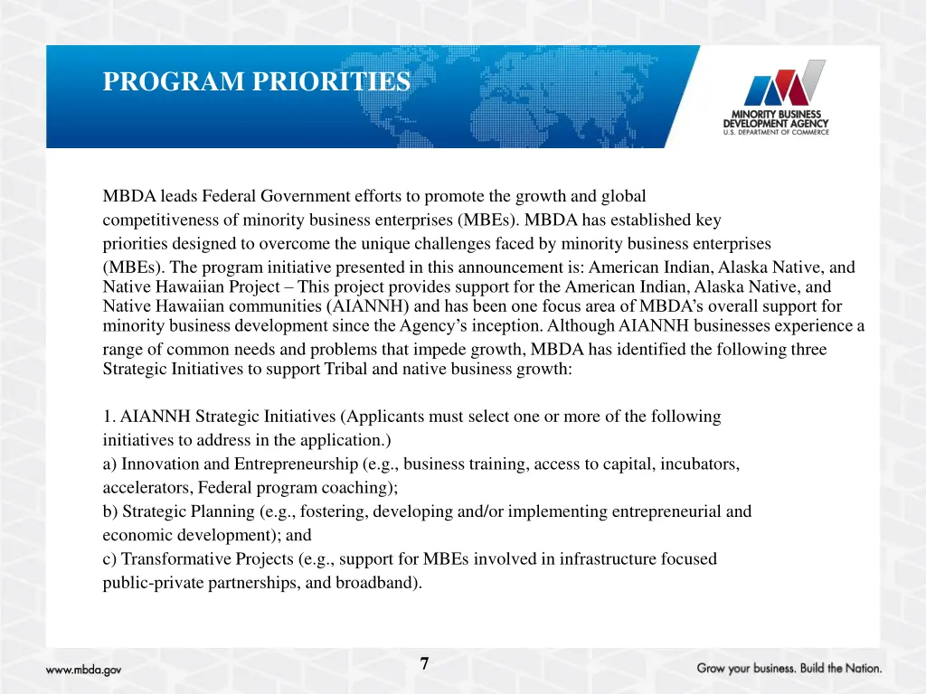program priorities