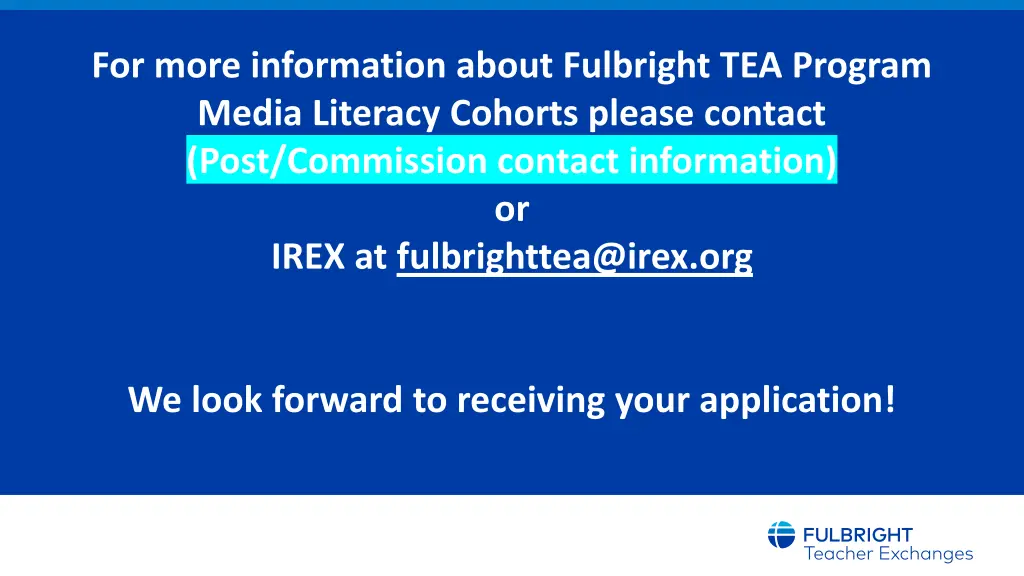 for more information about fulbright tea program