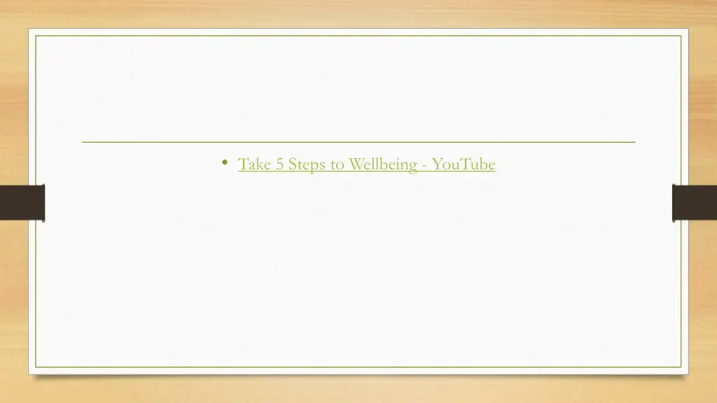 take 5 steps to wellbeing youtube