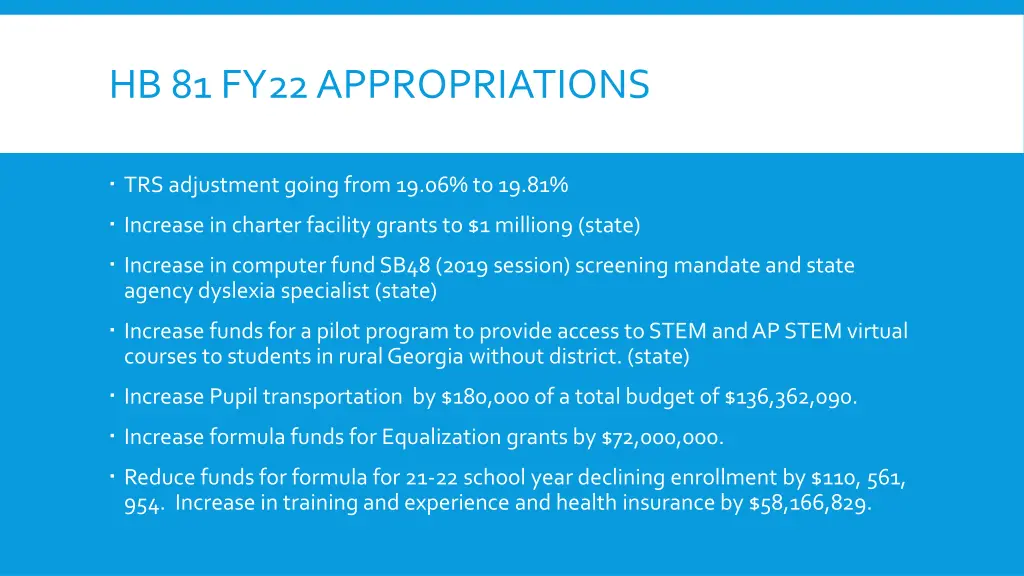 hb 81 fy22 appropriations