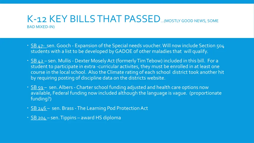 k 12 key bills that passed mostly good news some