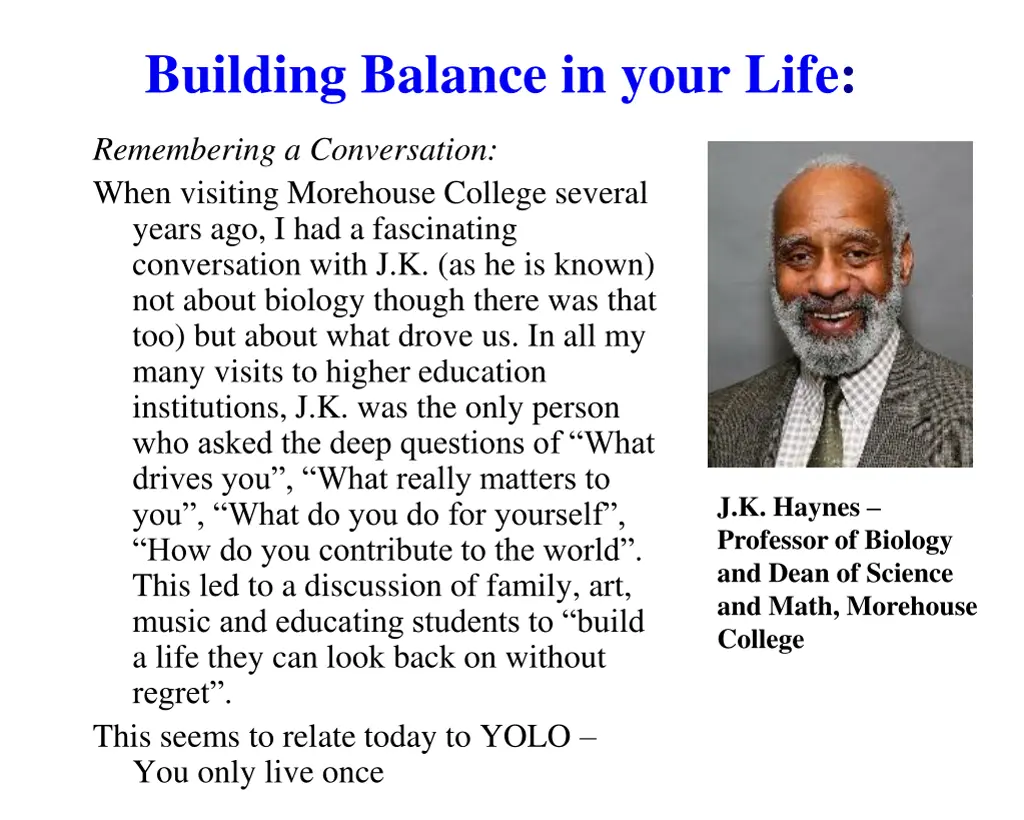 building balance in your life