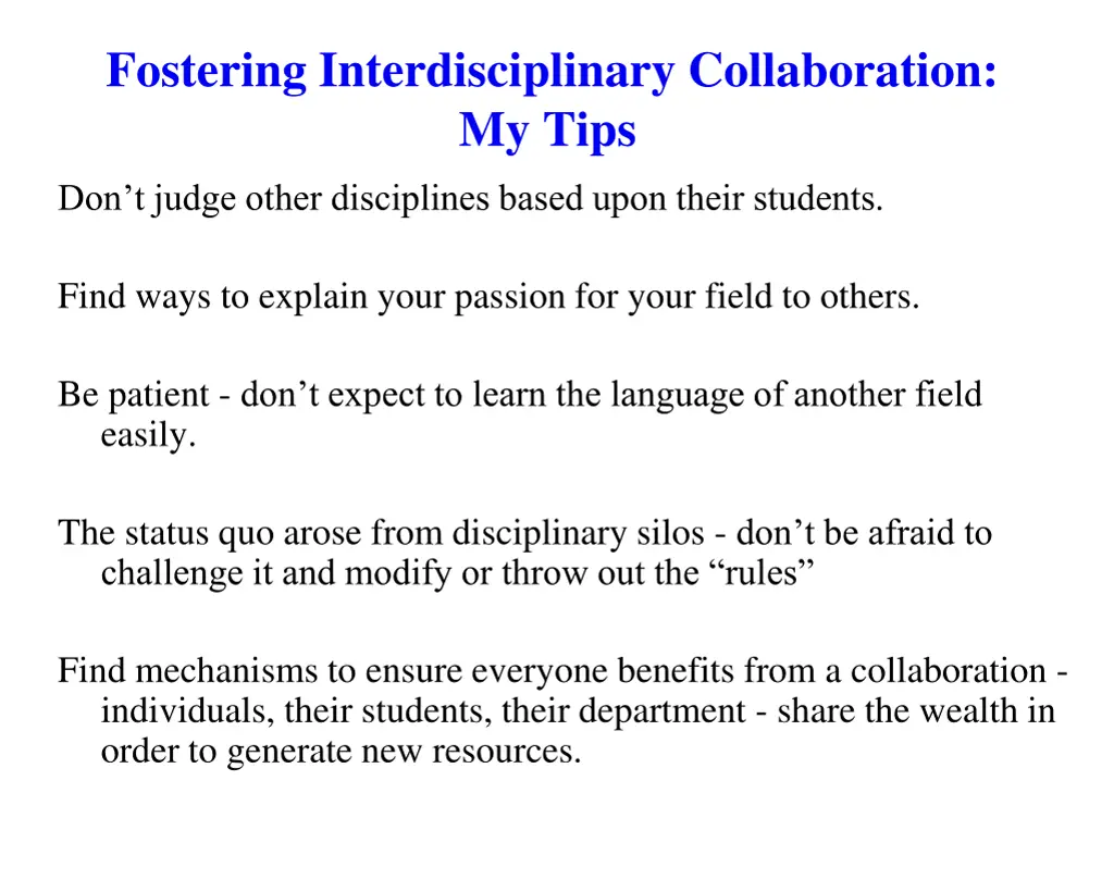 fostering interdisciplinary collaboration my tips 1