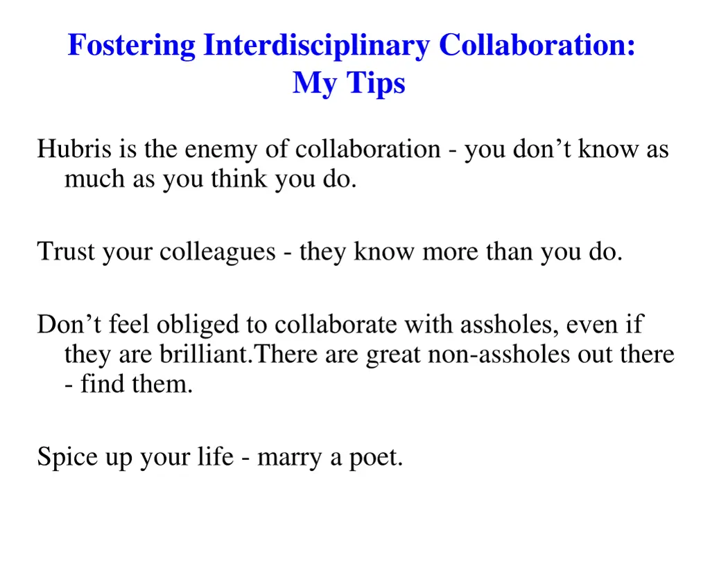 fostering interdisciplinary collaboration my tips