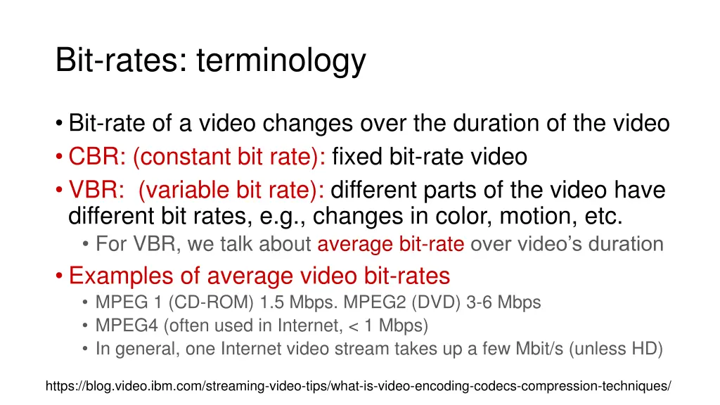 bit rates terminology