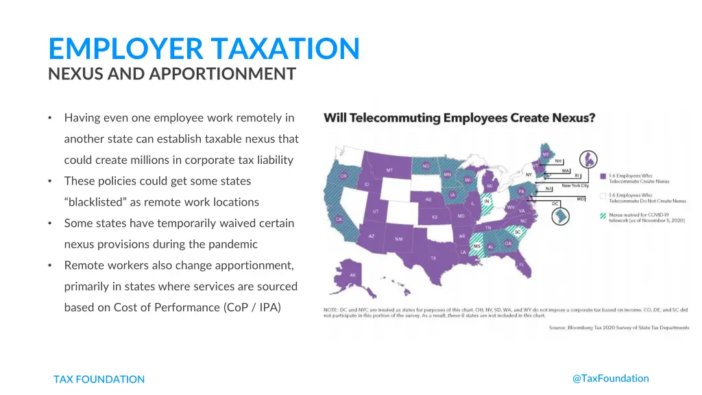 employer taxation nexus and apportionment