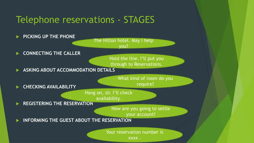 telephone reservations stages
