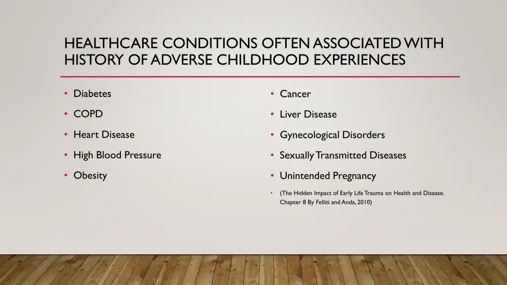 healthcare conditions often associated with