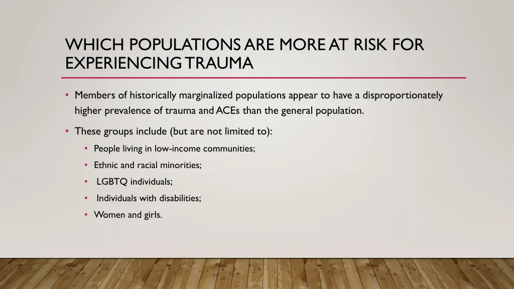 which populations are more at risk
