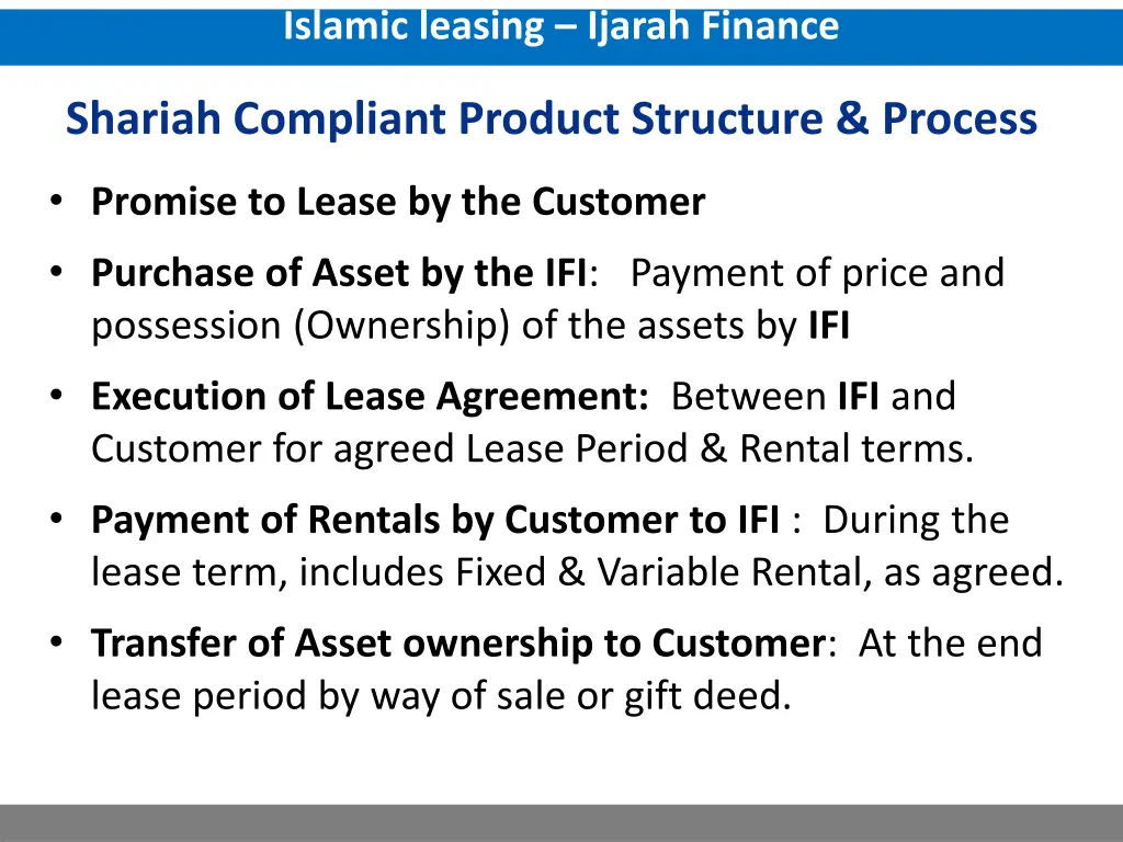 islamic leasing ijarah finance