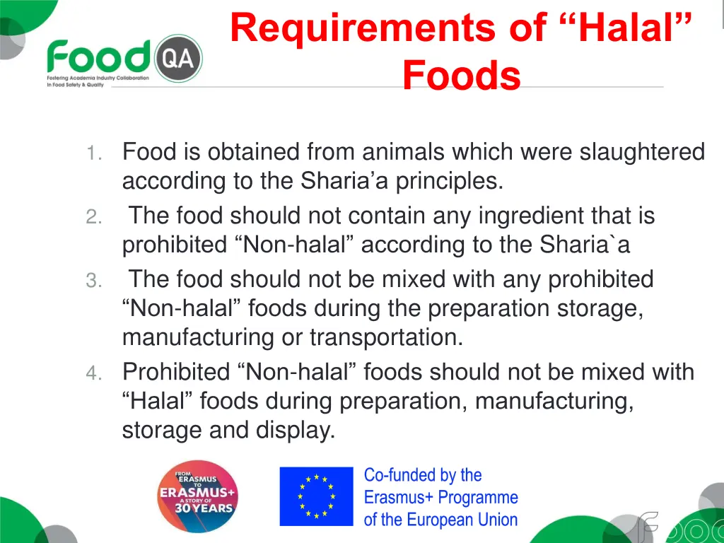 requirements of halal foods