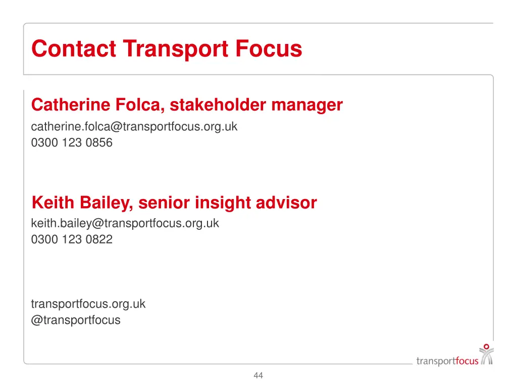 contact transport focus
