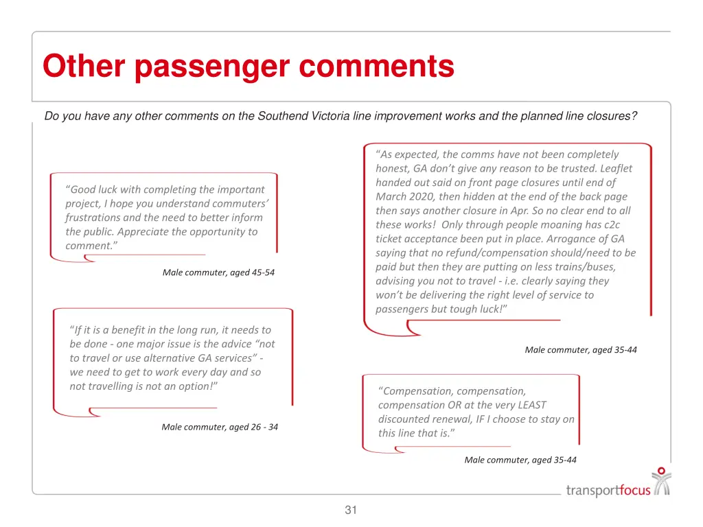other passenger comments